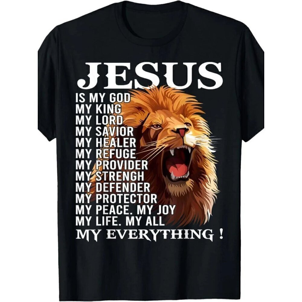 Ewhlion Christian Jesus Is My God King, Lord, And Savior T-Shirt .